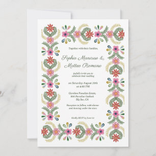 Convites Casamento Floral Bravo
