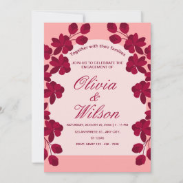 Convites Casamento Floral Burgundy Blush