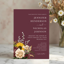 Casamento Floral Burgundy Elegante 