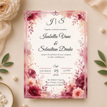 Casamento Floral Burgundy Romântico
