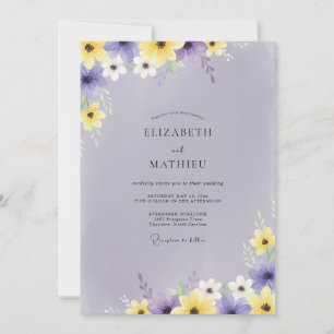 Convites Casamento Floral Caprichoso de Lavanda