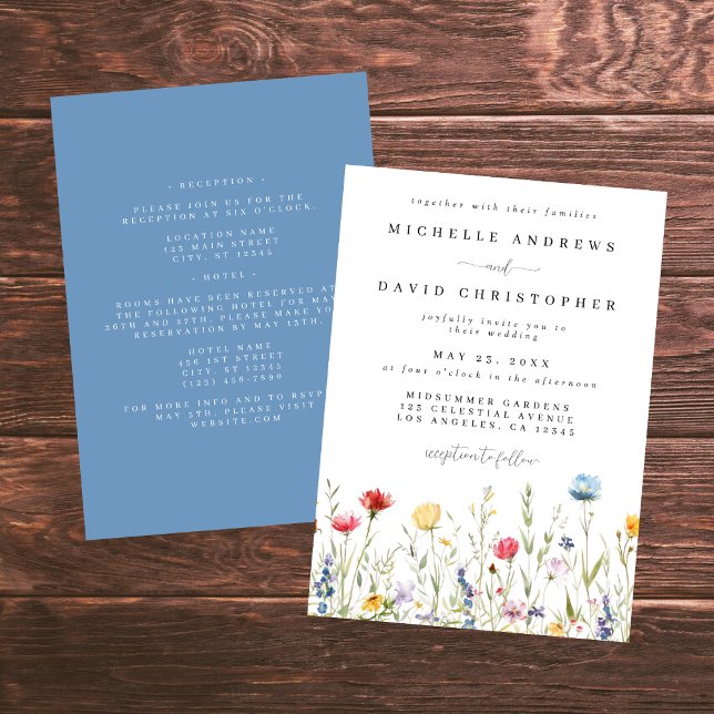 Convites Casamento Floral Caprichoso de Verão (Criador carregado)