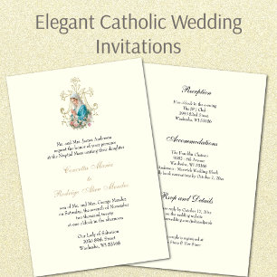 Convites Casamento Floral Católico Elegante Bem-Aventurada