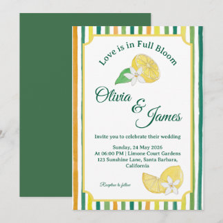 Convites Casamento Floral Chic de Limão e Lima
