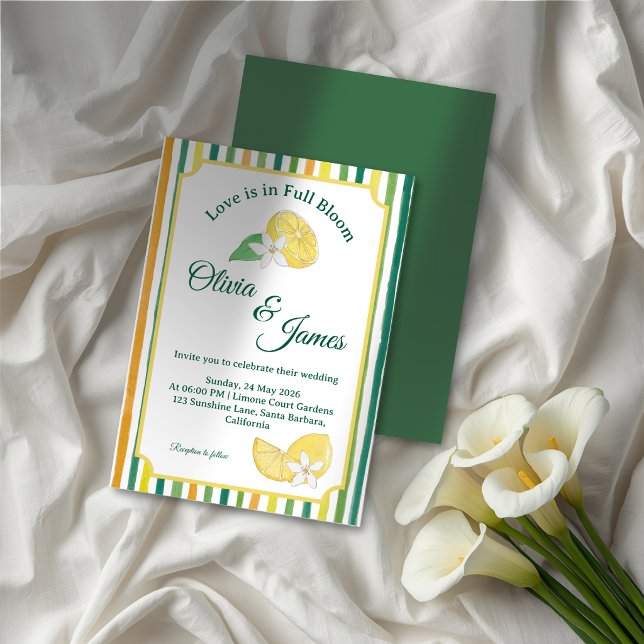 Convites Casamento Floral Chic de Limão e Lima (Criador carregado)