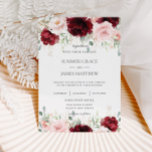 Convites Casamento Floral Chic Red Burgundy Rosas Rosa Esca<br><div class="desc">Personalize este elegante convite de casamento com sua própria redação fácil e rapidamente, basta pressionar o botão personalizá-lo para reorganizar e formatar o estilo e a colocação do texto. Este convite cômico apresenta belas rosas de cor d'água, rosas cor-de-rosa pinceladas e folhagem verde e dourada. Itens correspondentes disponíveis no repositório!...</div>