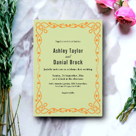 Convites Casamento Floral Chic Verde Elegante Minimalista