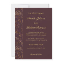 Casamento Floral Chocolate Dourado Moderno e Elega