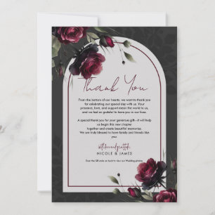 Convites Casamento Floral Cinza Sombrio Rosas Vermelhas de 