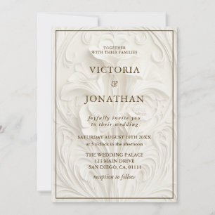 Convites Casamento Floral Clássico Art Nouveau