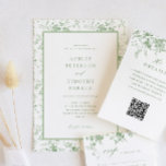 Convites Casamento Floral Clássico do Toile Verde Sage<br><div class="desc">Convites De Casamento Floral Clássico Do Toile Verde Sage</div>