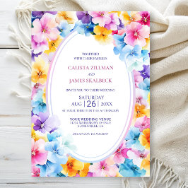 Convites Casamento Floral Colorido