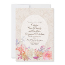 Casamento Floral Colorido de Farinha de Tan Damask