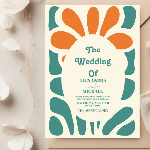 Convites Casamento Floral Colorido Retro Pastel