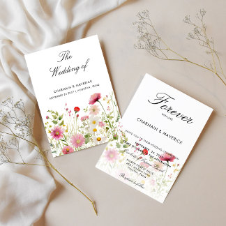 Convites Casamento Floral com amor para sempre