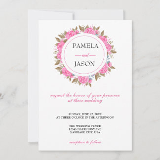 Convites Casamento Floral com Aquarela do Jardim de Verão