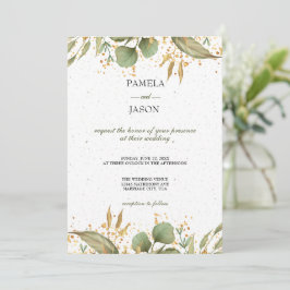 Convites Casamento Floral com Aquarela do Jardim de Verão