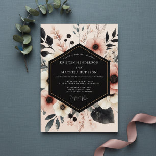 Convites Casamento Floral com Bege no Bosque
