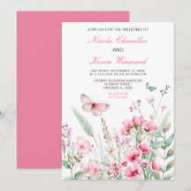 Casamento Floral com Borboleta Rosa primavera