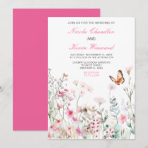 Casamento Floral com Borboleta Rosa Profunda prima