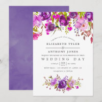 Casamento Floral com Cor de Água Púrpura e Violeta