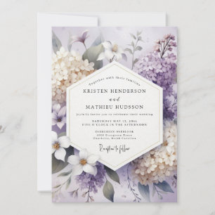 Convites Casamento Floral com Flor de Lavanda