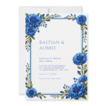 Casamento Floral com Fronteira de Centáurea Azul