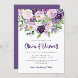 Convites Casamento Floral com Lavanda Roxa