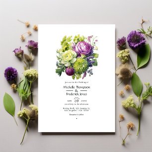 Convites Casamento Floral com Limão e Violeta