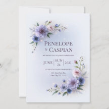 Casamento Floral com Moldura de Dália Lavanda Cor 