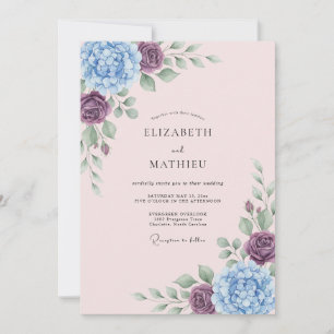 Convites Casamento Floral com Proliferação de Vinca