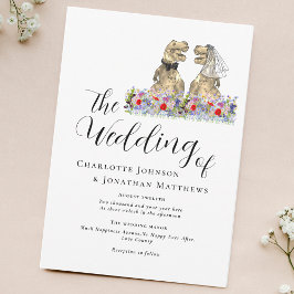 Convites Casamento Floral com Tema de Dinossauros