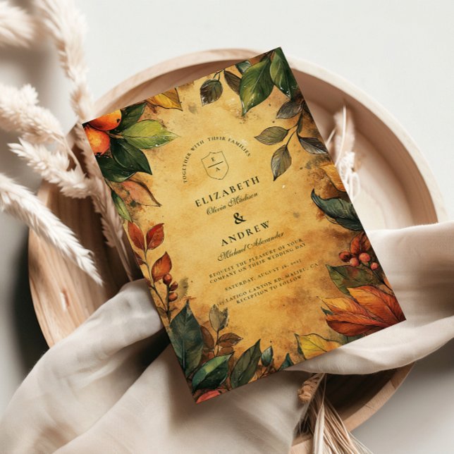 Convites Casamento Floral com Temática de Abóbora e Especia (Criador carregado)