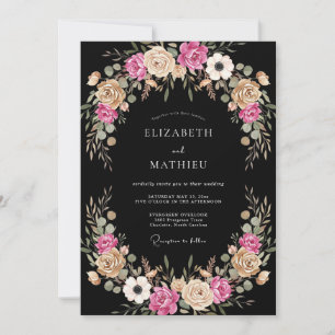 Convites Casamento Floral com Toque de Rosa
