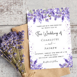 Convites Casamento floral com violeta lavanda