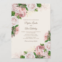 Casamento Floral Cor-de-Rosa Esmagada Elegante