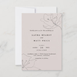 Convites Casamento Floral Cor-de-Rosa Esmagada Moderna