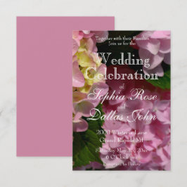 Convites Casamento floral cor-de-rosa-rosa Hydrangeas amare