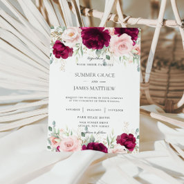 Convites Casamento Floral Cor-de-rosa-rosa-rosa-Blush-Blush