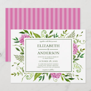 Convites Casamento floral da aguarela dos Hydrangeas
