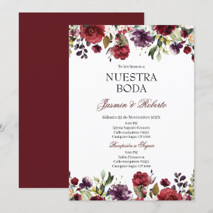 Convites Casamento Floral da Borgonha Espanhola