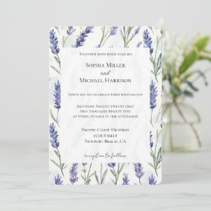 Convites Casamento Floral da Lavanda Romântica