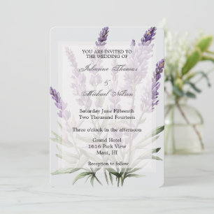 Convites Casamento Floral da Lavanda Roxa da Cinza Romântic