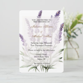 Convites Casamento Floral da Lavanda Roxa Romântica
