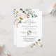 Convites Casamento Floral da Magnolia Branca Dourada e Rosa (Frente/Verso In Situ)