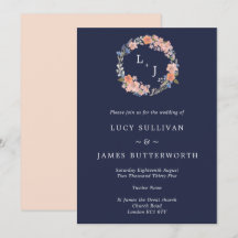 Casamento Floral da Rua Floral do marinho e Peach 