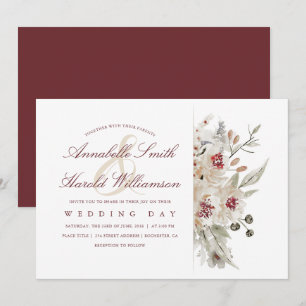 Convites Casamento floral das aguarelas do marfim e da
