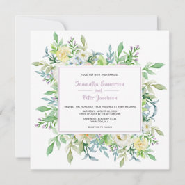 Convites Casamento Floral das Flores de Verão com RSVP
