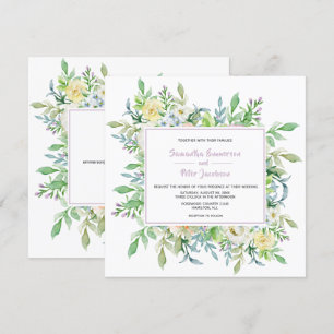 Convites Casamento Floral das Flores de Verão com RSVP