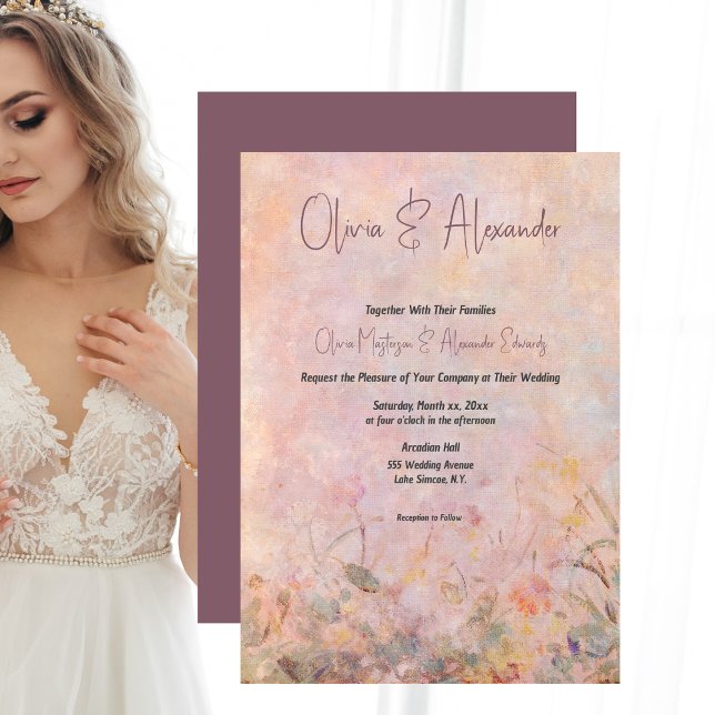 Convites Casamento Floral das Flores Selvagens (Wildflowers Watercolor Floral Wedding Invitation)
